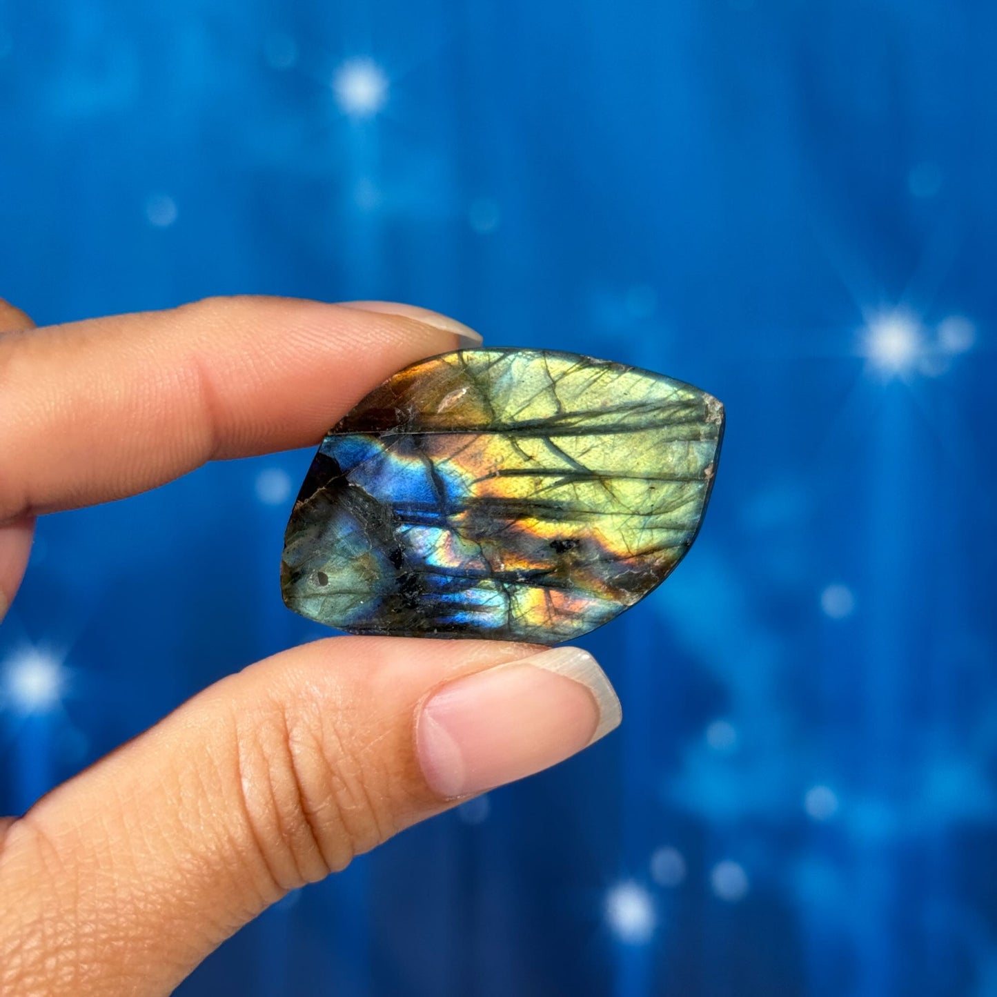 Labradorite Cabochon – Pre-Drilled • 11 grams