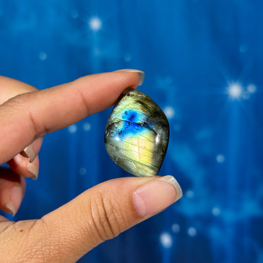 Labradorite Cabochon – Pre-Drilled • 11 grams