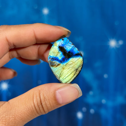 Labradorite Cabochon – Pre-Drilled • 11 grams
