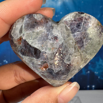 Iolite with Sunstone Heart – 0.065 kg