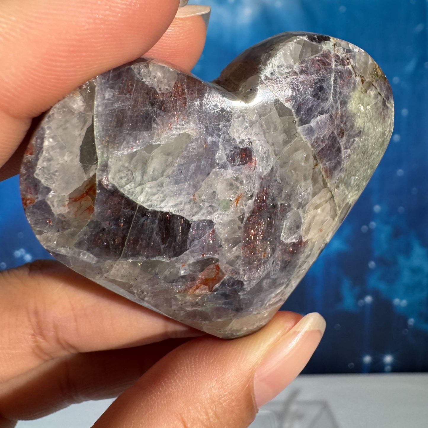 Iolite with Sunstone Heart – 0.065 kg