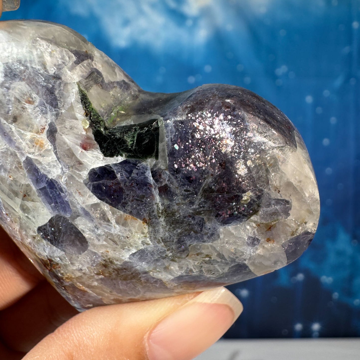 Iolite with Sunstone Heart – 0.068 kg