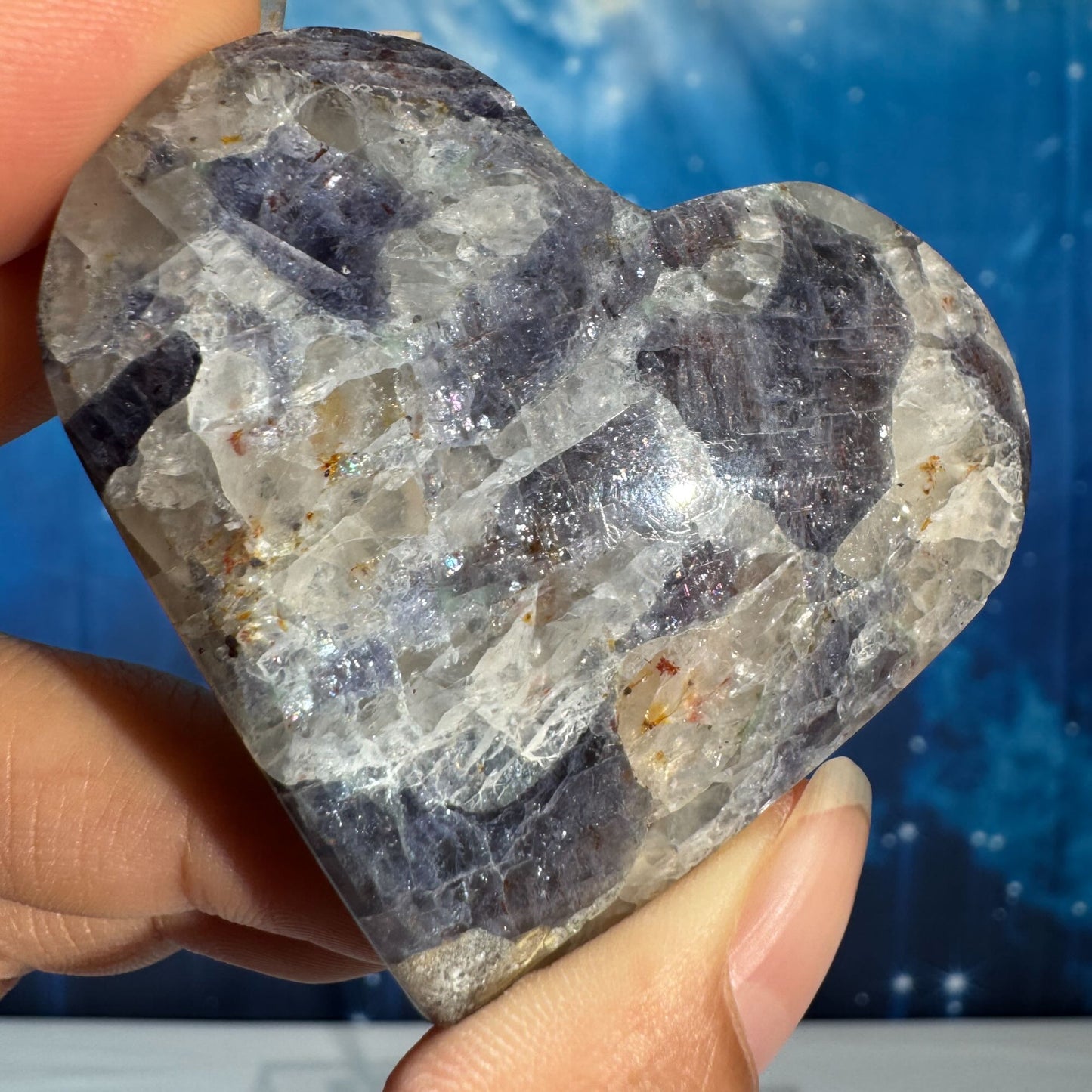 Iolite with Sunstone Heart – 0.068 kg