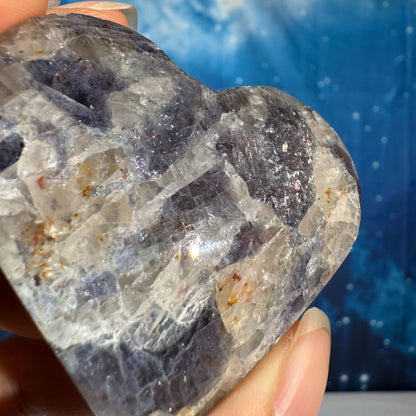 Iolite with Sunstone Heart – 0.068 kg