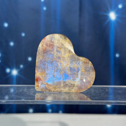 Moonstone with Sunstone Heart – Belomorite • 0.077 kg
