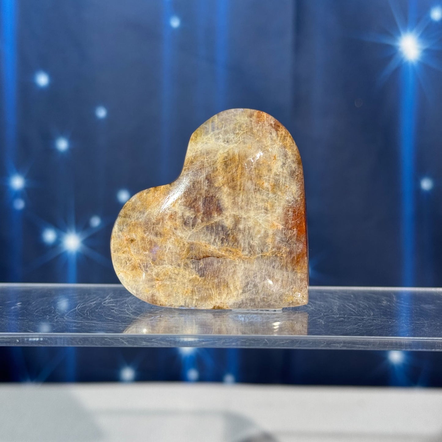 Moonstone with Sunstone Heart – Belomorite • 0.077 kg