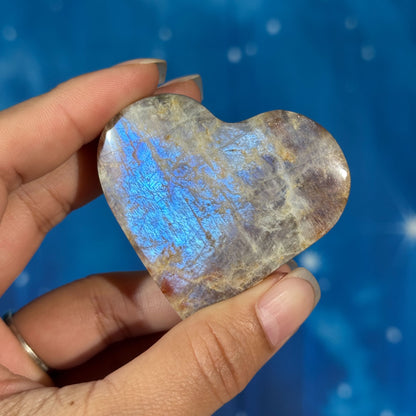 Moonstone with Sunstone Heart – Belomorite • 0.077 kg