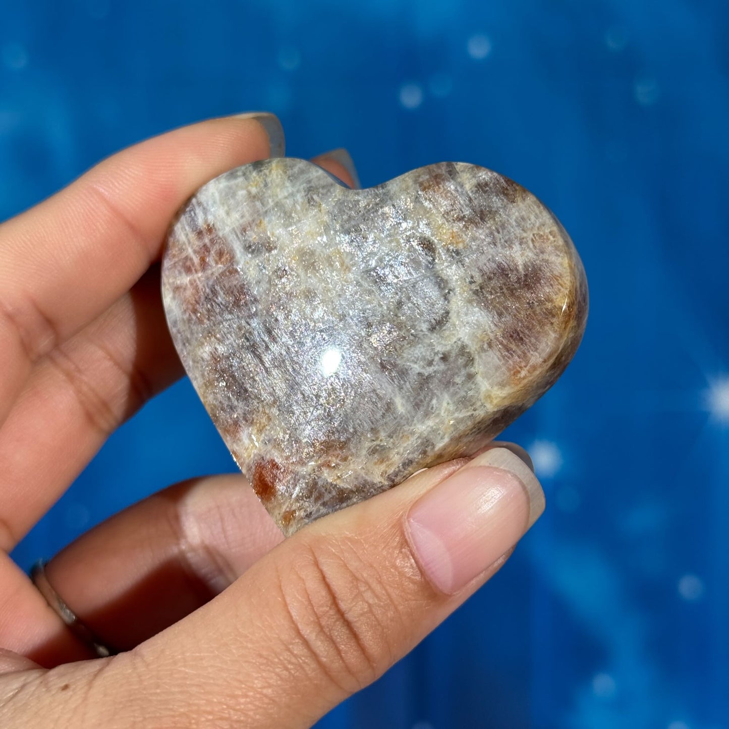 Moonstone with Sunstone Heart – Belomorite • 0.077 kg