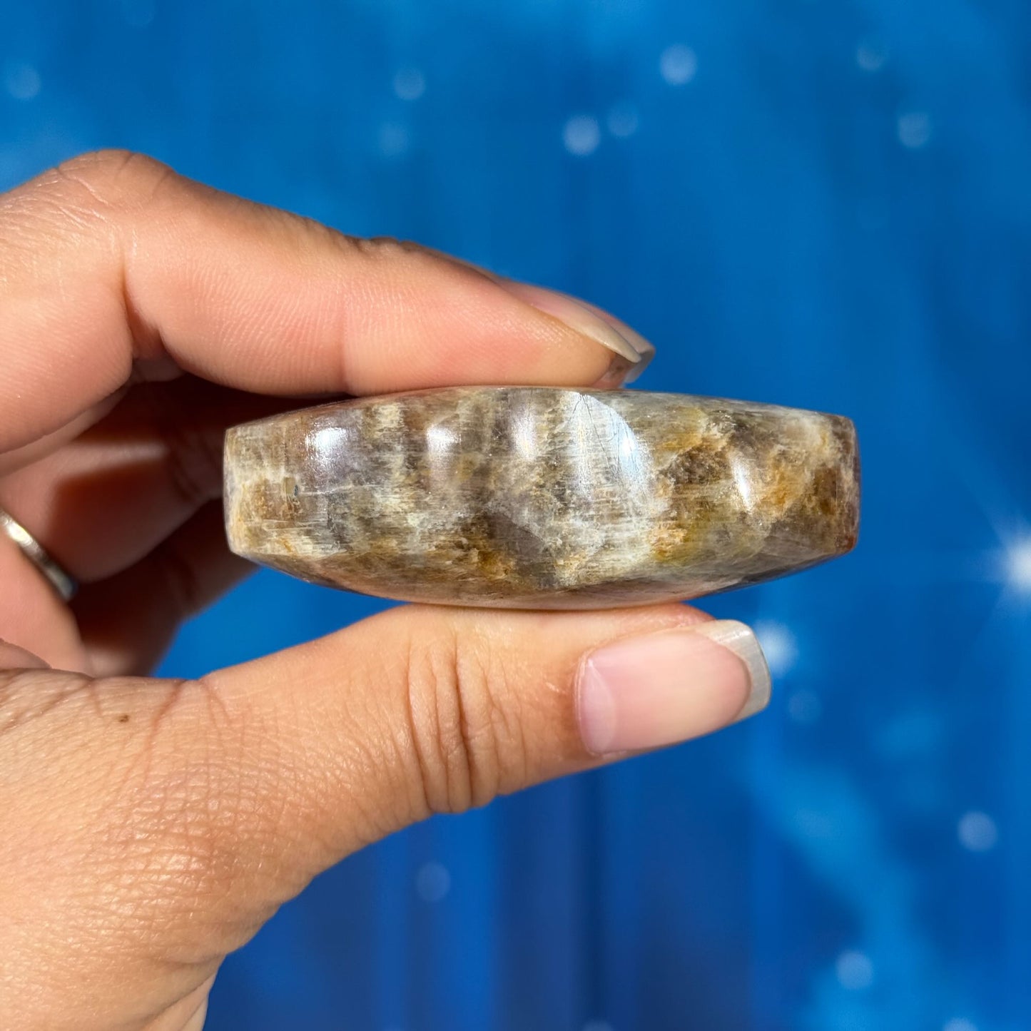Moonstone with Sunstone Heart – Belomorite • 0.077 kg