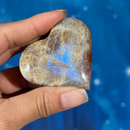 Moonstone with Sunstone Heart – Belomorite • 0.077 kg