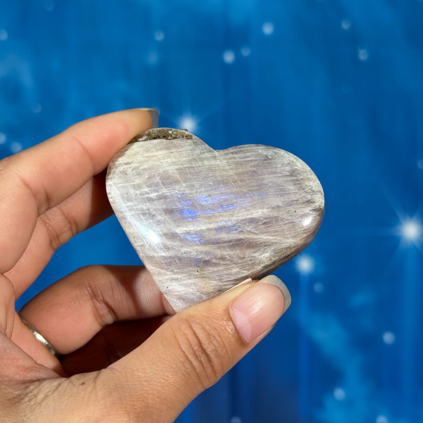 Moonstone with Sunstone Heart – Belomorite • 0.079 kg