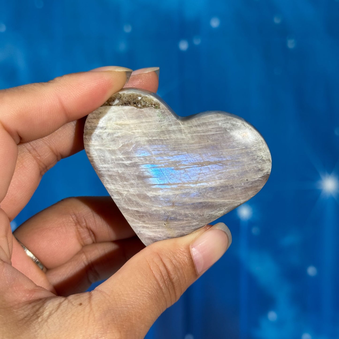 Moonstone with Sunstone Heart – Belomorite • 0.079 kg