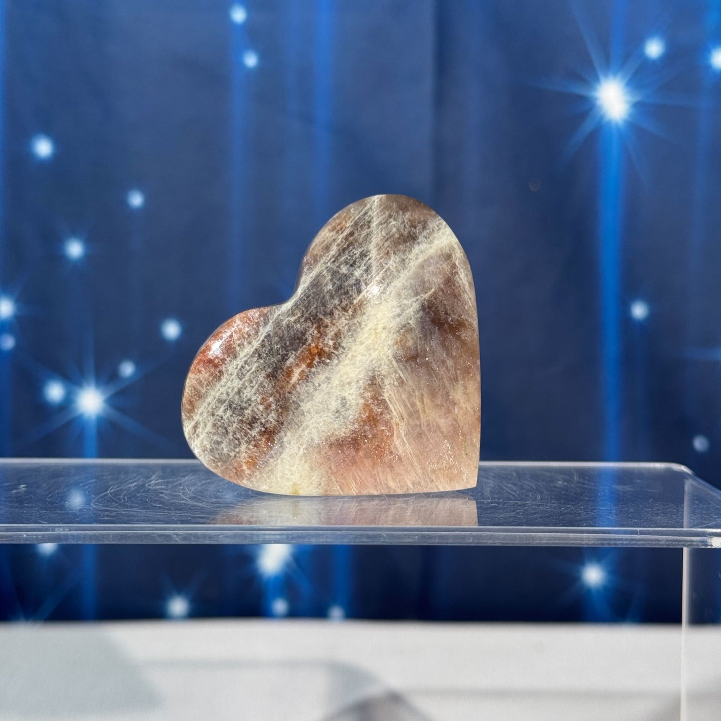 Moonstone with Sunstone Heart – Belomorite • 0.088 kg