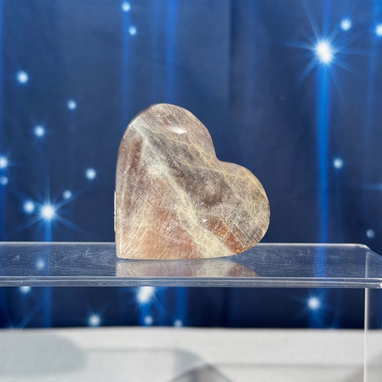 Moonstone with Sunstone Heart – Belomorite • 0.088 kg