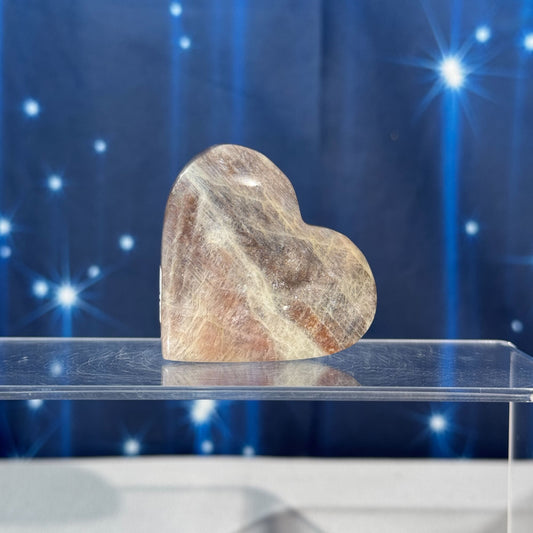 Moonstone with Sunstone Heart – Belomorite • 0.088 kg