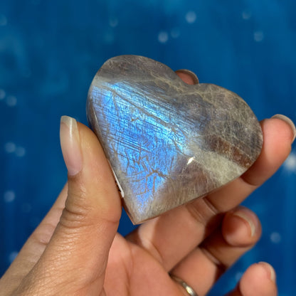 Moonstone with Sunstone Heart – Belomorite • 0.088 kg
