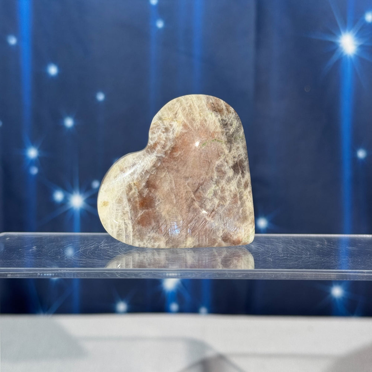Moonstone with Sunstone Heart – Belomorite • 0.094 kg