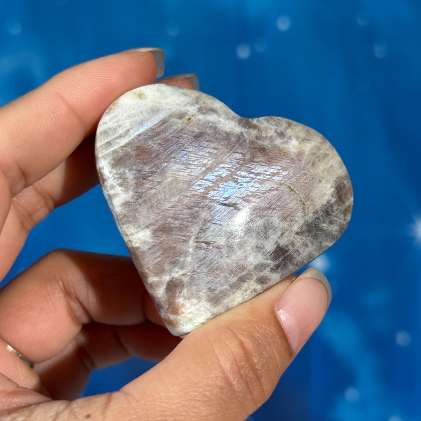 Moonstone with Sunstone Heart – Belomorite • 0.094 kg