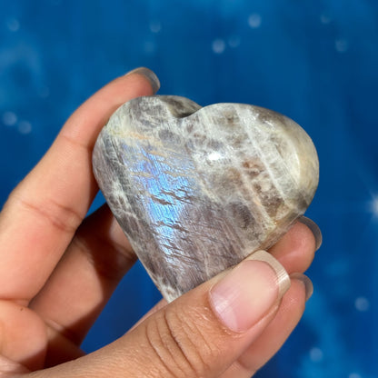 Moonstone with Sunstone Heart – Belomorite • 0.094 kg