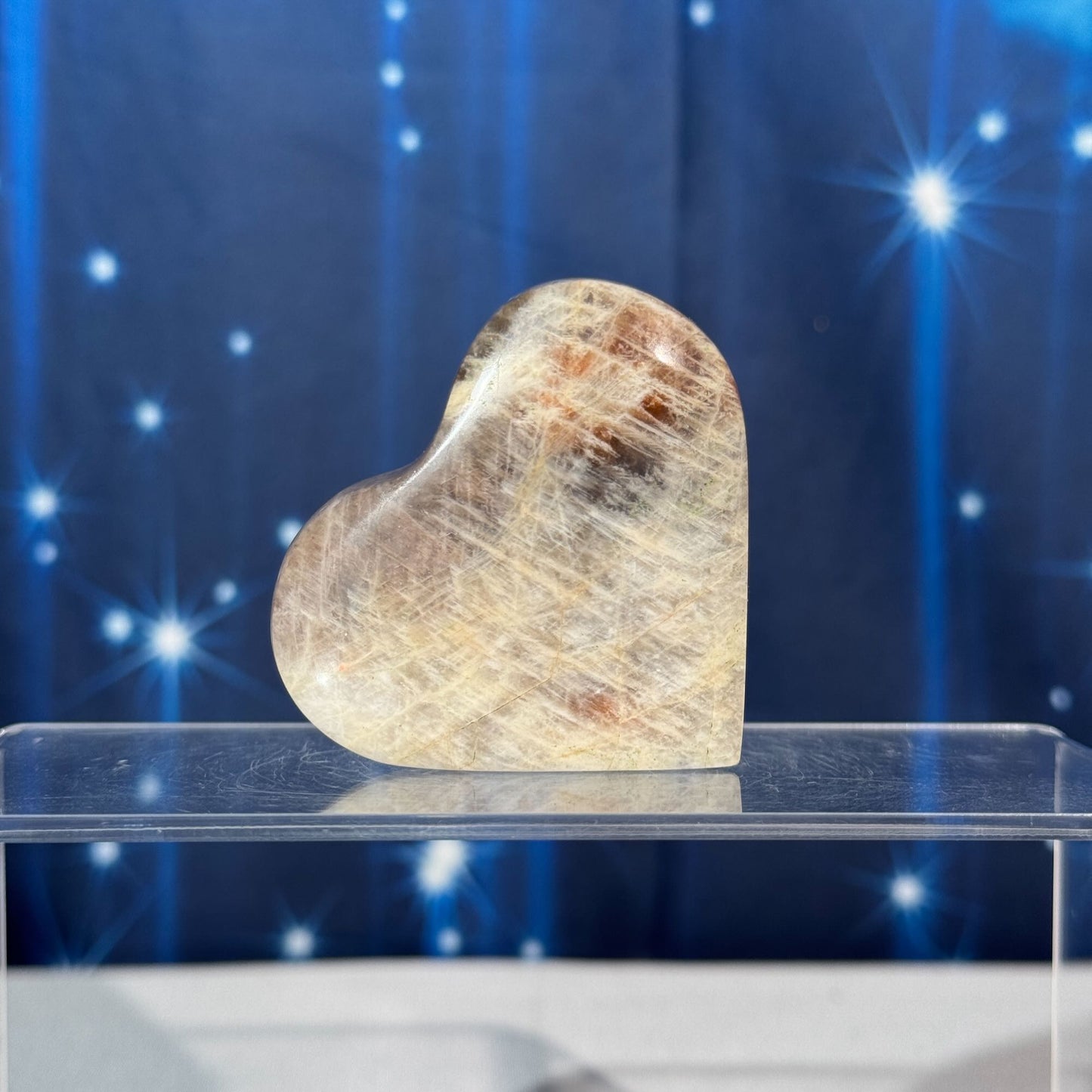 Moonstone with Sunstone Heart – Belomorite • 0.116 kg