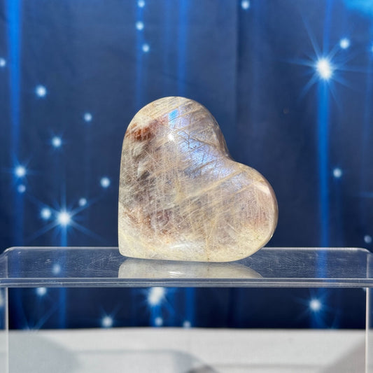 Moonstone with Sunstone Heart – Belomorite • 0.116 kg