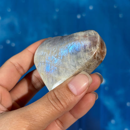 Moonstone with Sunstone Heart – Belomorite • 0.116 kg