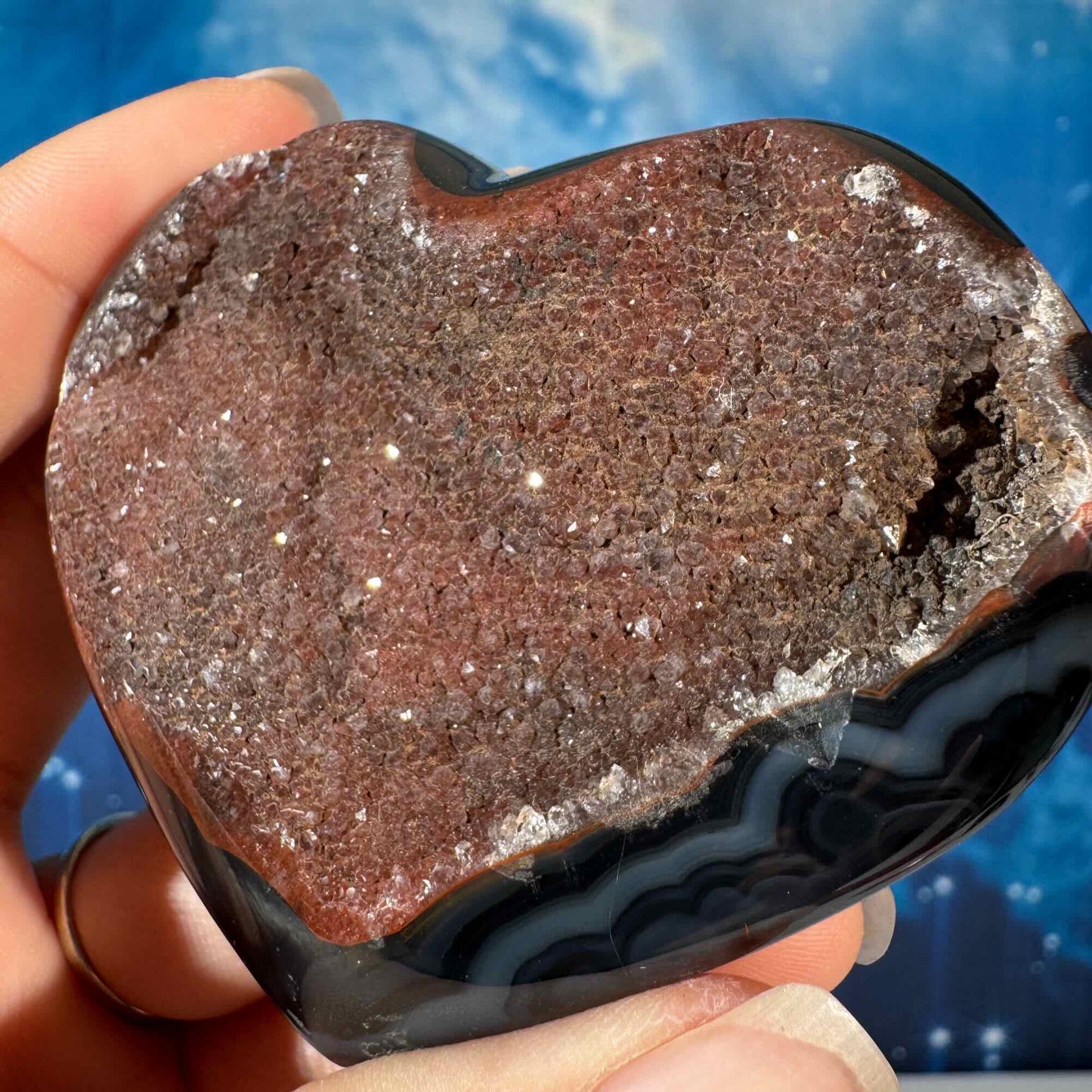 Druzy Red Agate Heart – 0.128 kg