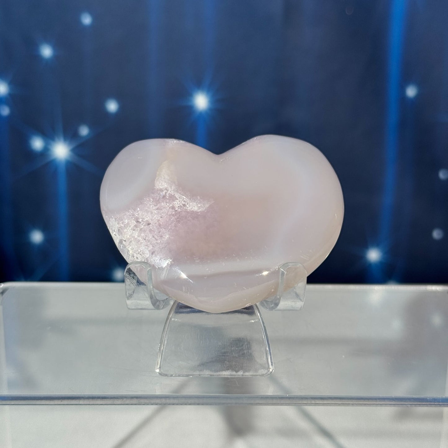 Druzy Agate Heart with Calcite – 0.077 kg