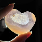 Druzy Agate Heart with Calcite – 0.077 kg