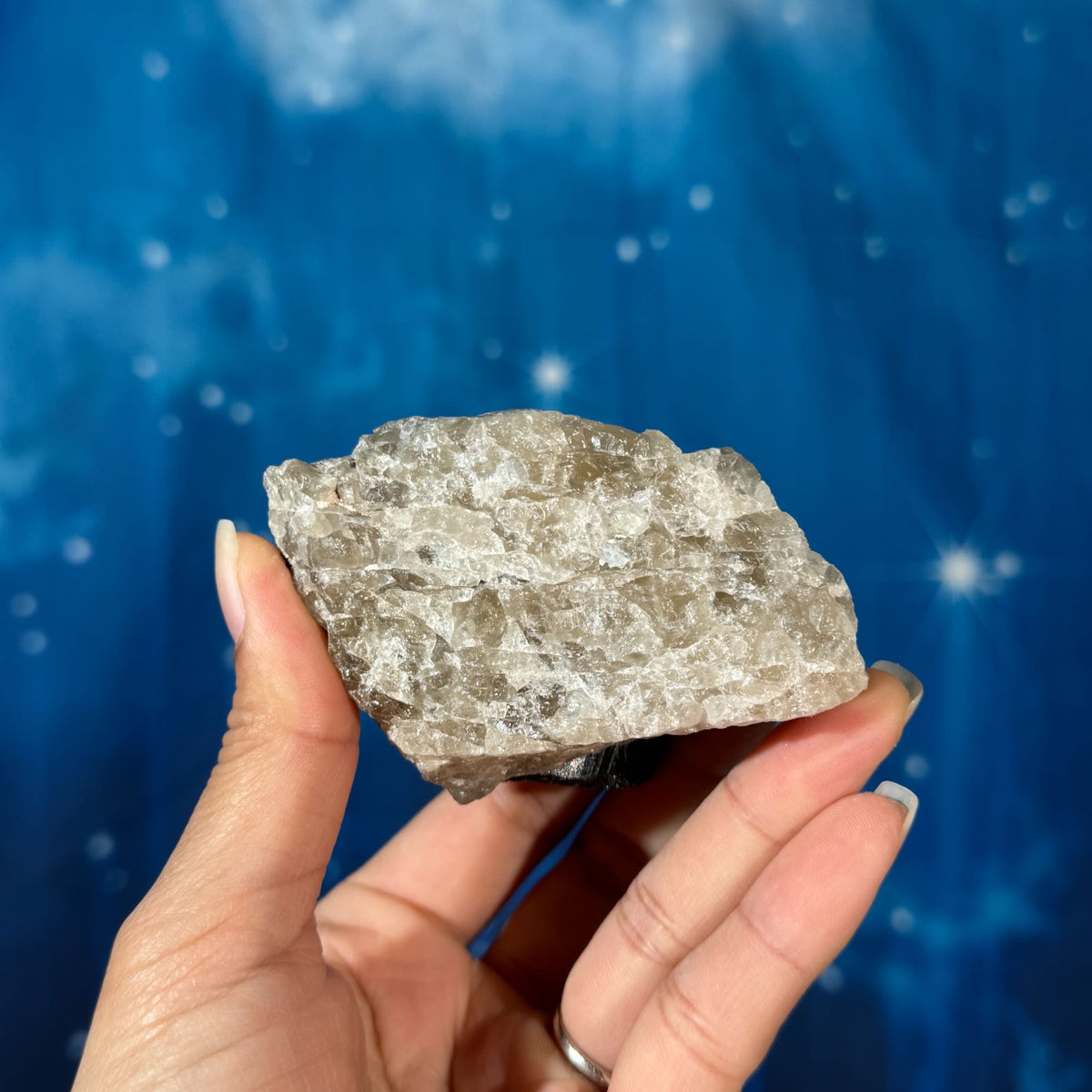 Black Tourmaline on Smoky Quartz – 0.272 kg