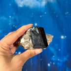 Black Tourmaline on Smoky Quartz – 0.272 kg