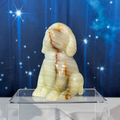 Green Banded Calcite Dog – 0.805 kg