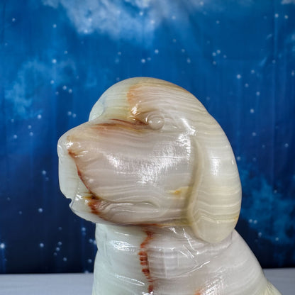 Green Banded Calcite Dog – 0.805 kg