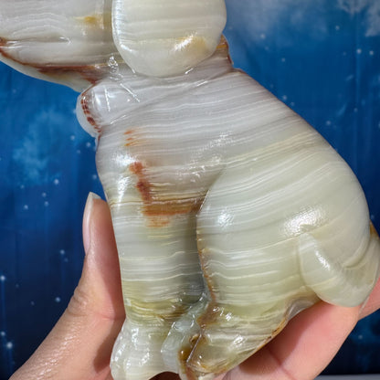 Green Banded Calcite Dog – 0.805 kg