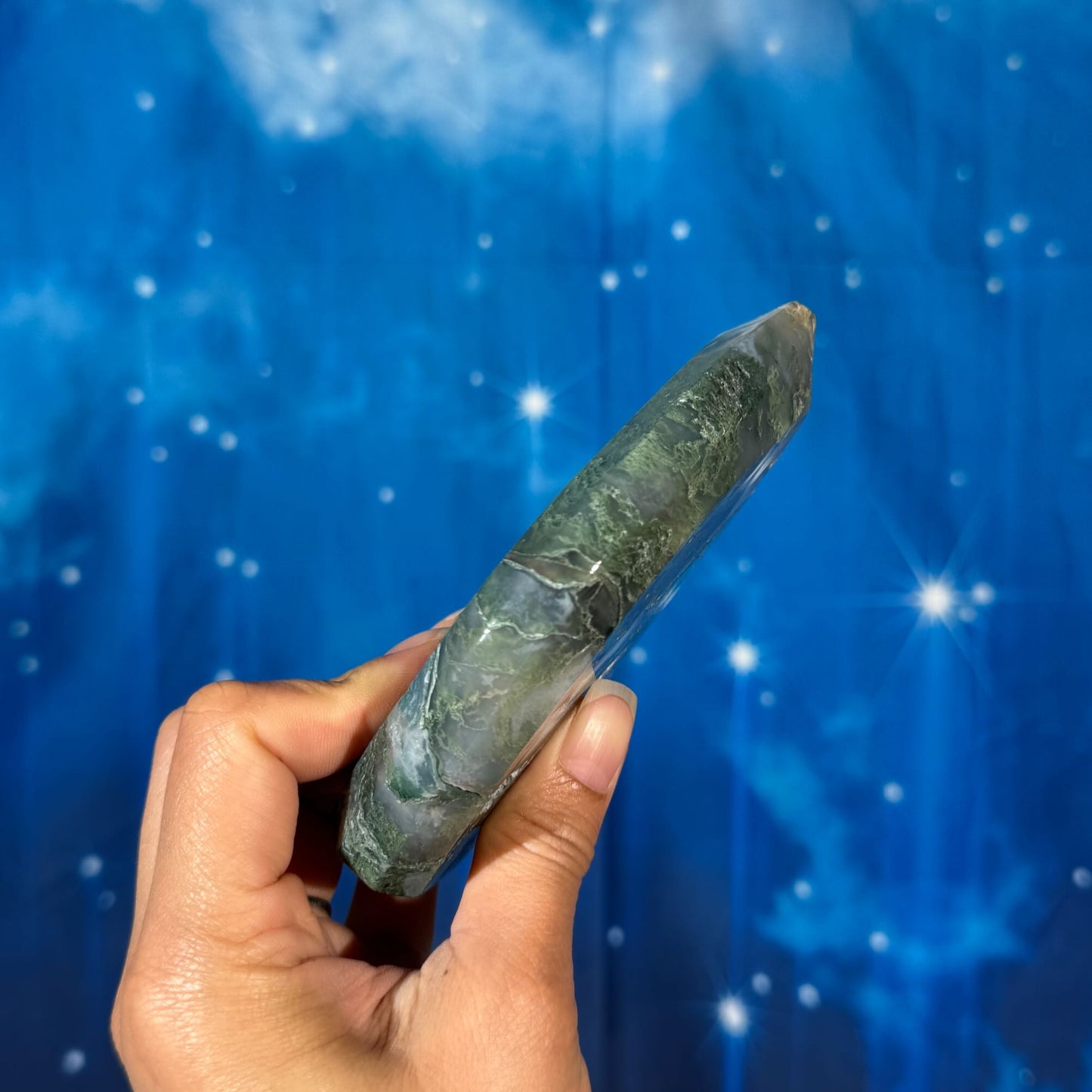 Moss Agate Free Form – 0.397 kg