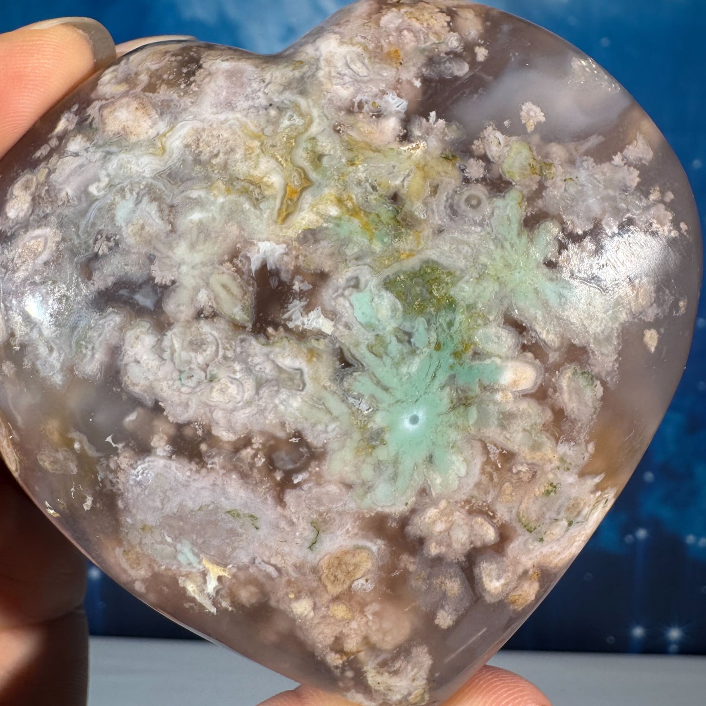 Flower Agate Heart – 0.343 kg