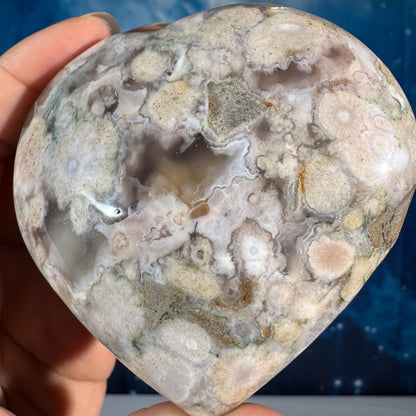 Flower Agate Heart – 0.354 kg