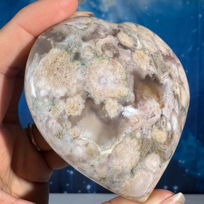 Flower Agate Heart – 0.354 kg