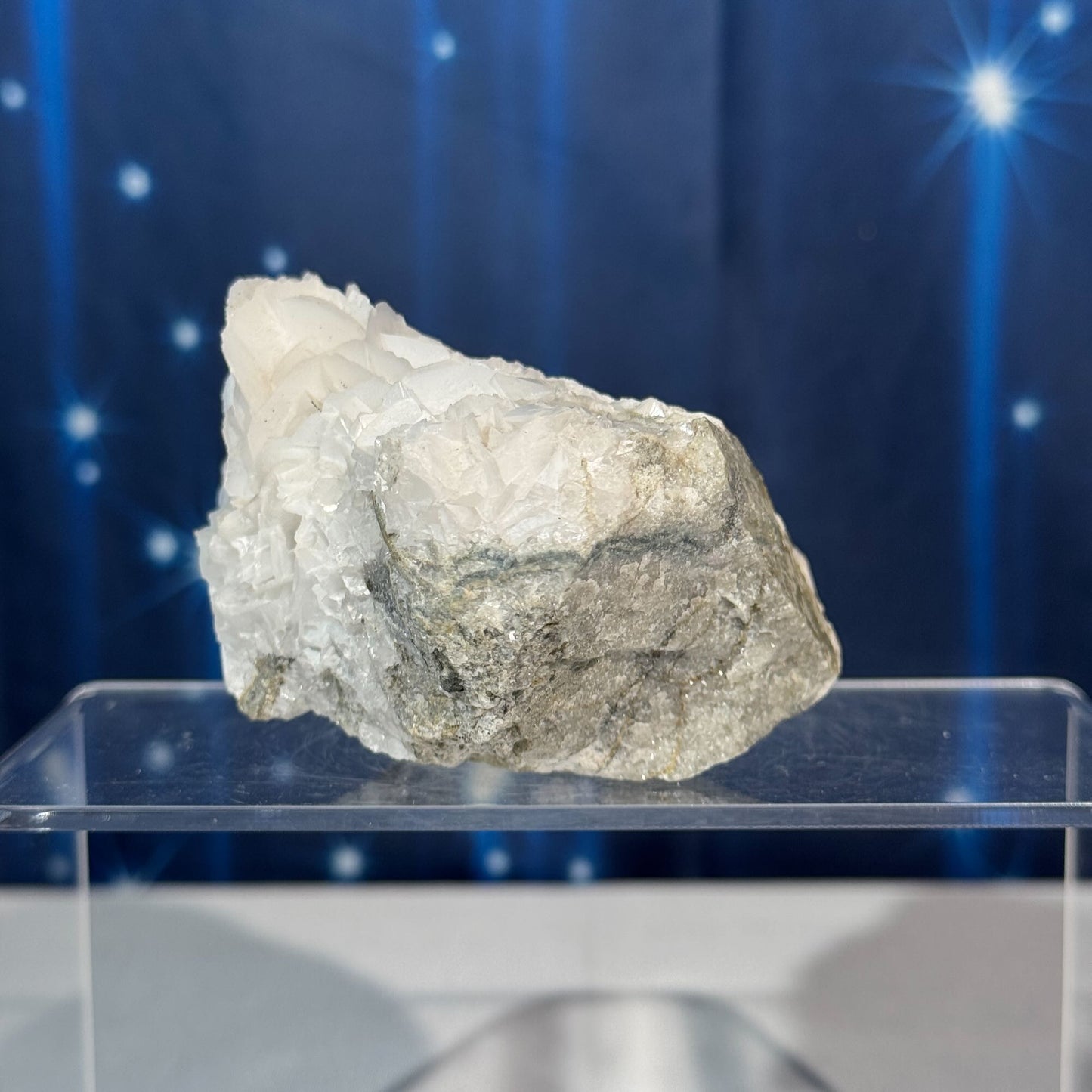 White Rose Calcite Specimen with Chalcopyrite – 0.394 kg