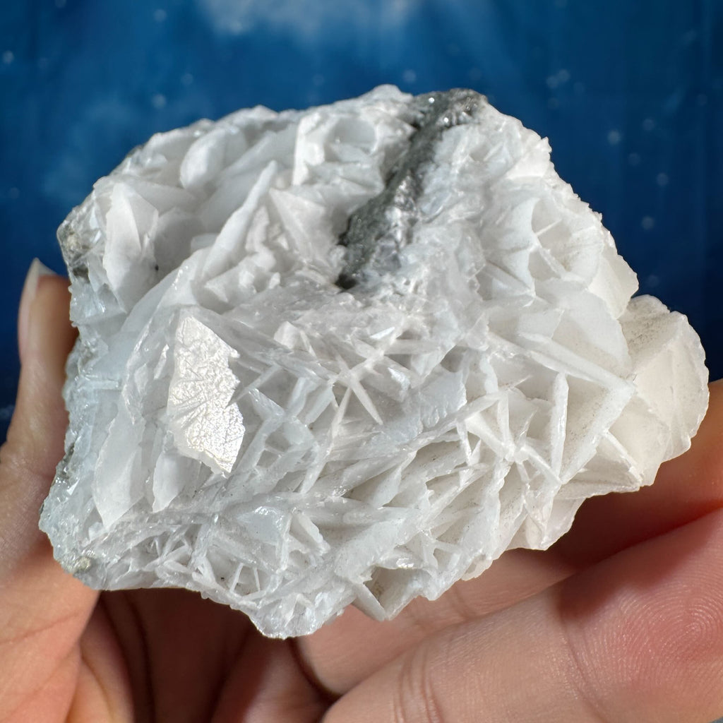White Rose Calcite Specimen with Chalcopyrite – 0.179 kg