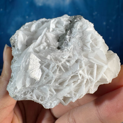 White Rose Calcite Specimen with Chalcopyrite – 0.179 kg