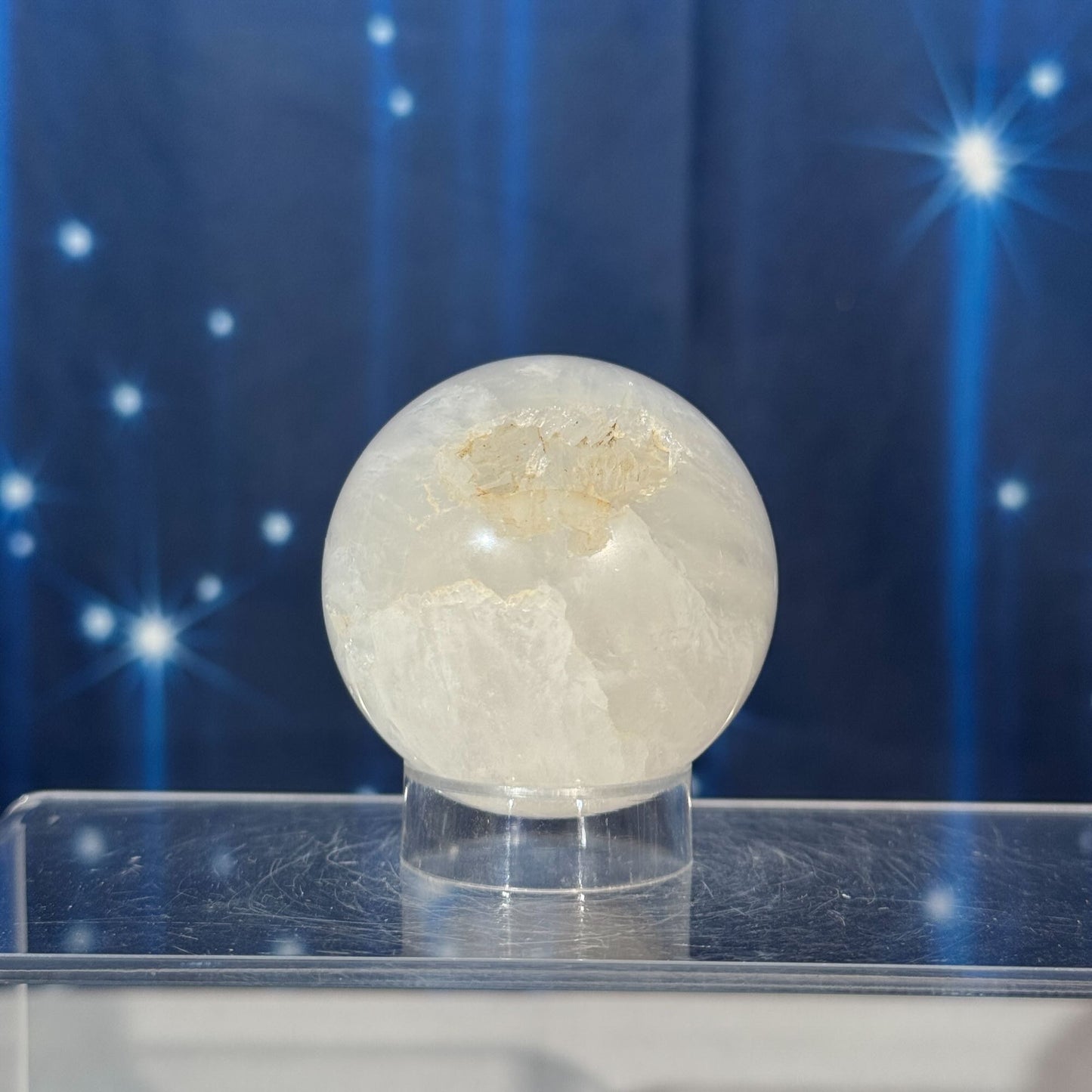 Flower Agate in Quartz Sphere – 0.181 kg