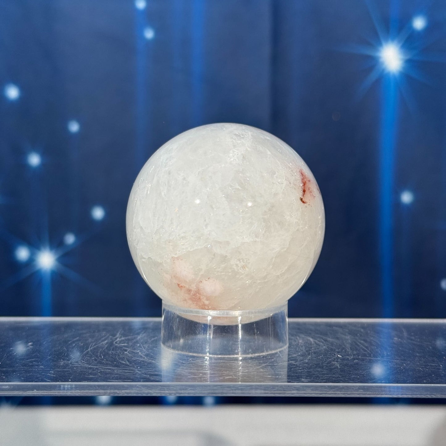 Flower Agate in Quartz Sphere – 0.181 kg