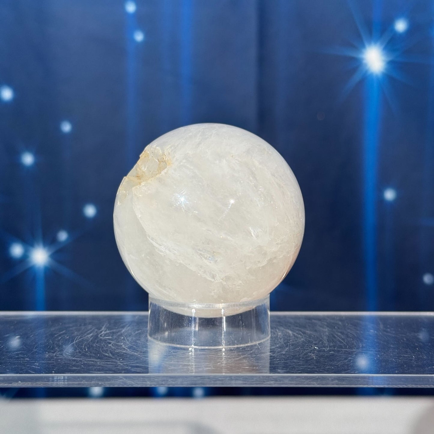 Flower Agate in Quartz Sphere – 0.181 kg