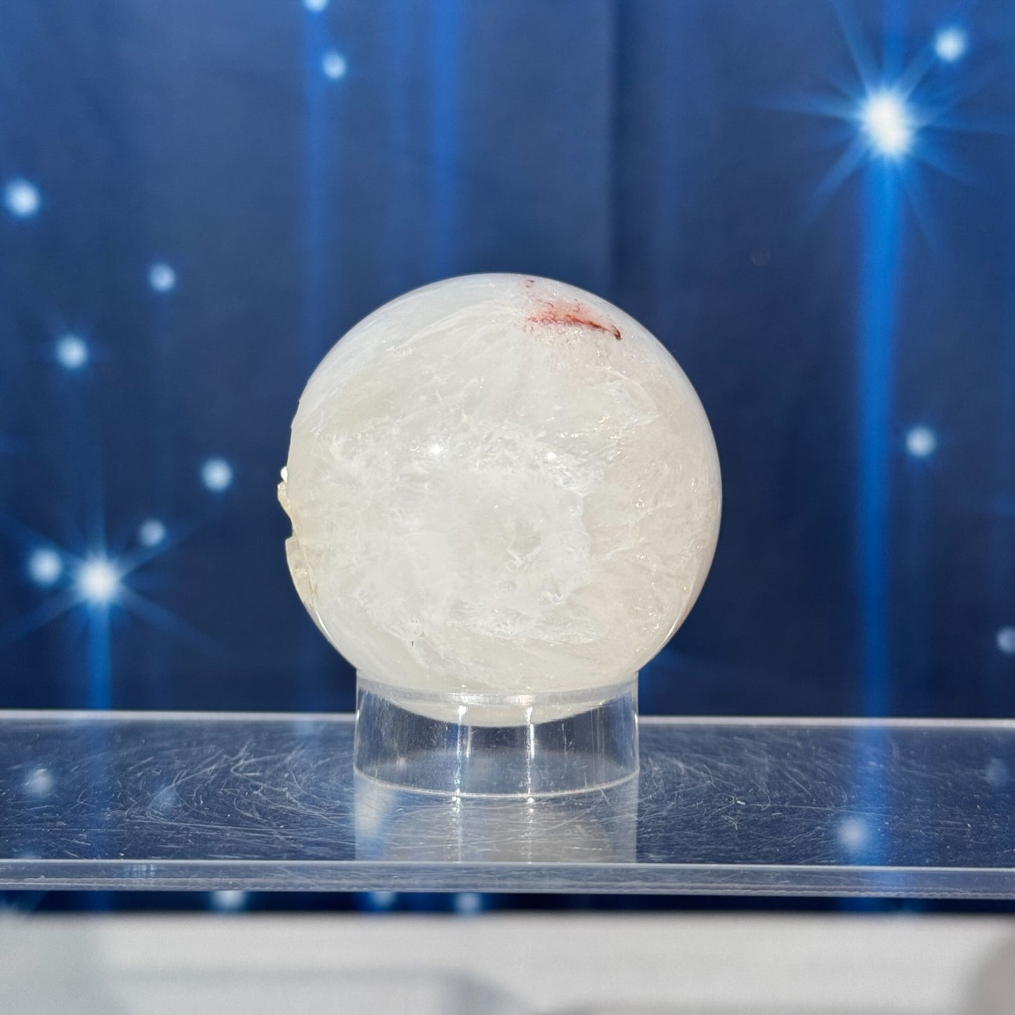 Flower Agate in Quartz Sphere – 0.181 kg