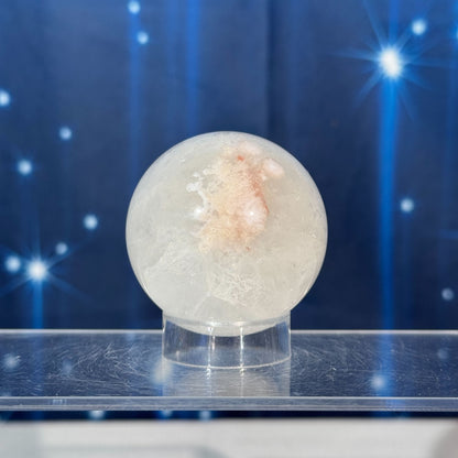 Flower Agate in Quartz Sphere – 0.181 kg