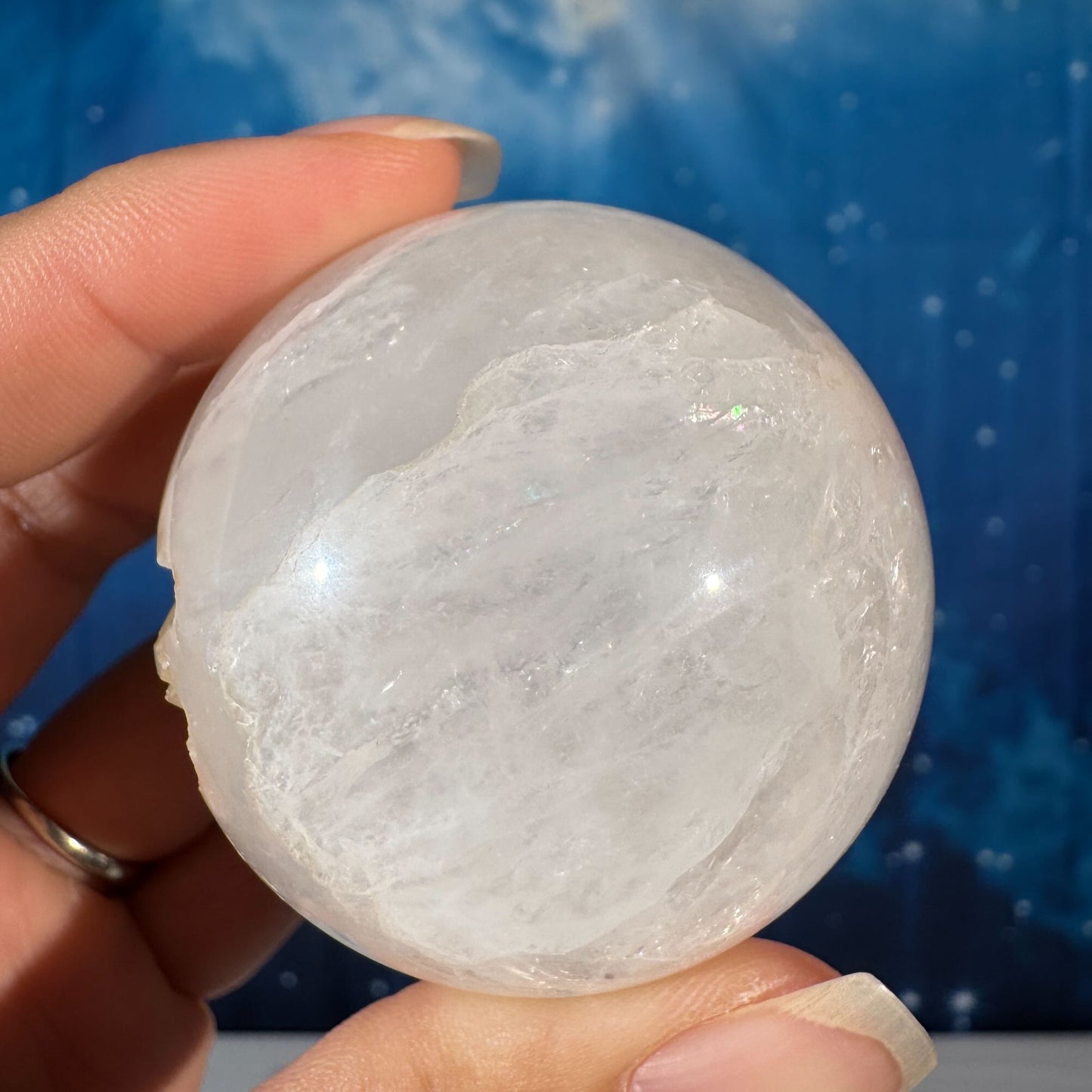 Flower Agate in Quartz Sphere – 0.181 kg