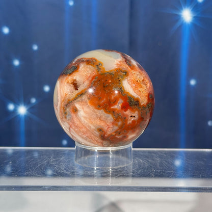 Carnelian Moss Agate Sphere – 0.235 kg