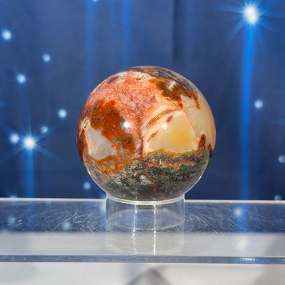 Carnelian Moss Agate Sphere – 0.235 kg
