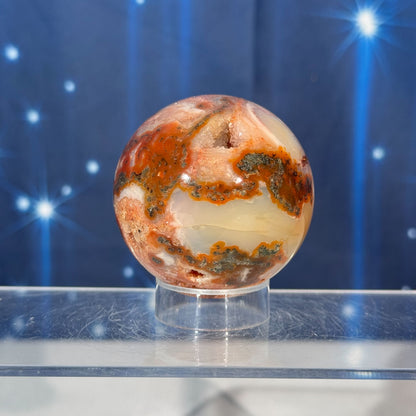 Carnelian Moss Agate Sphere – 0.235 kg